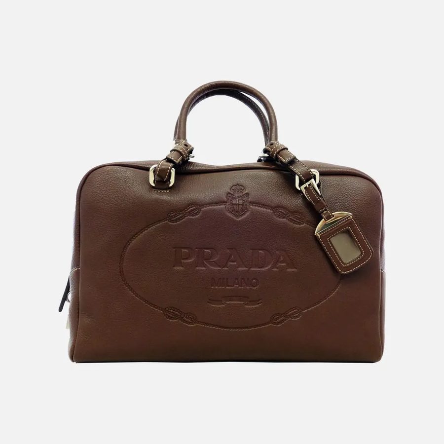Bolsa feminina Bauletto Prada marrom (Bruciato)