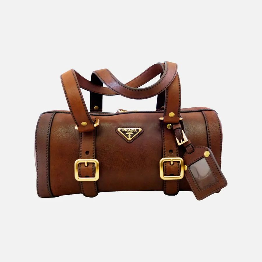 Bolsa feminina Bauletto Prada marrom (Bruciato)
