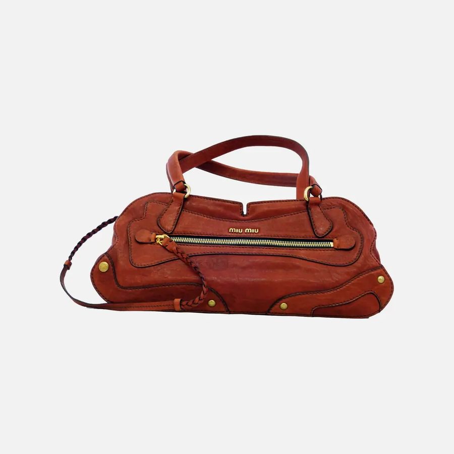 Bolsa feminina Bauletto Prada terracota (Cotto)