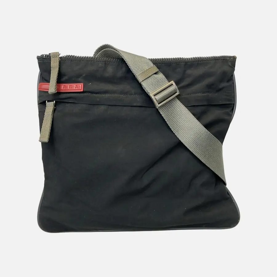 Bolsa tiracolo de viagem Linea Rossa Prada preta (Nero)