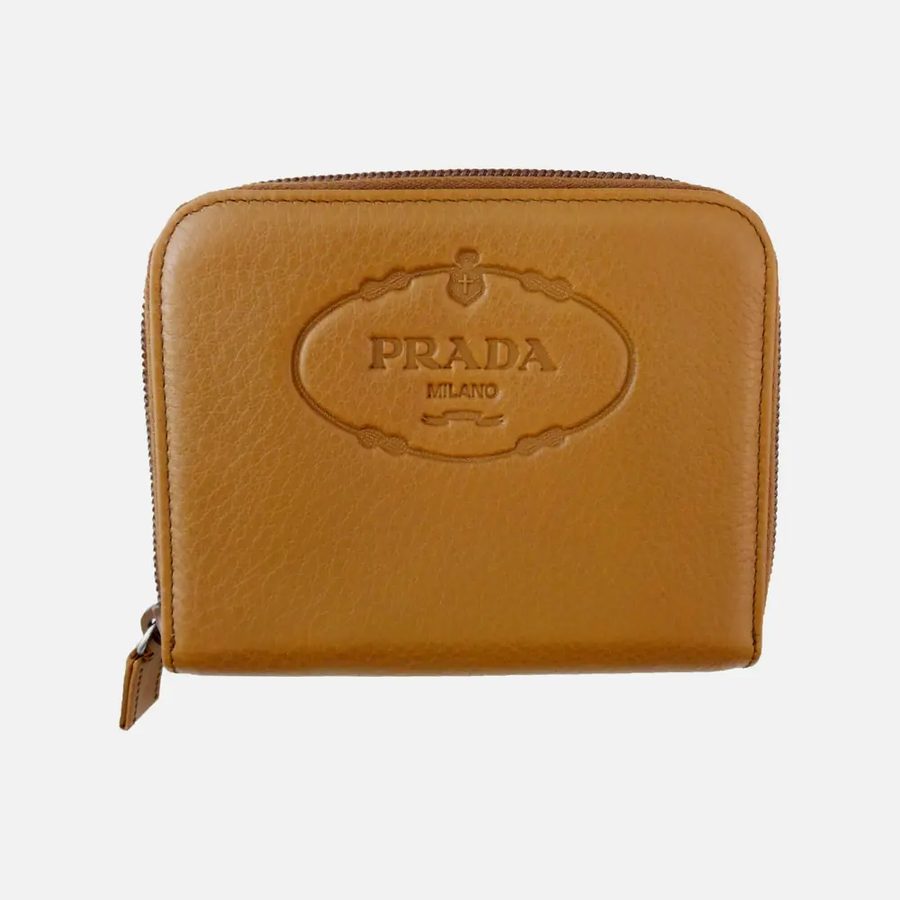 Carteira com porta-moedas Prada caramelo (Sughero)