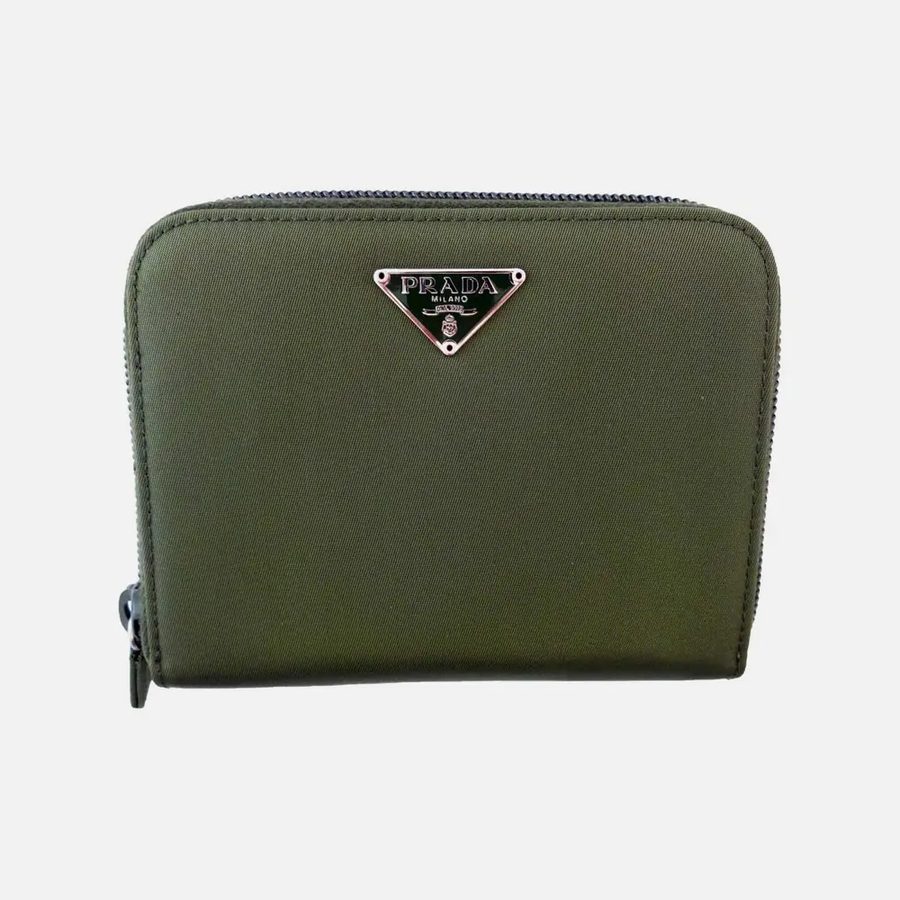 Carteira com porta-moedas Prada verde-militar (Army)