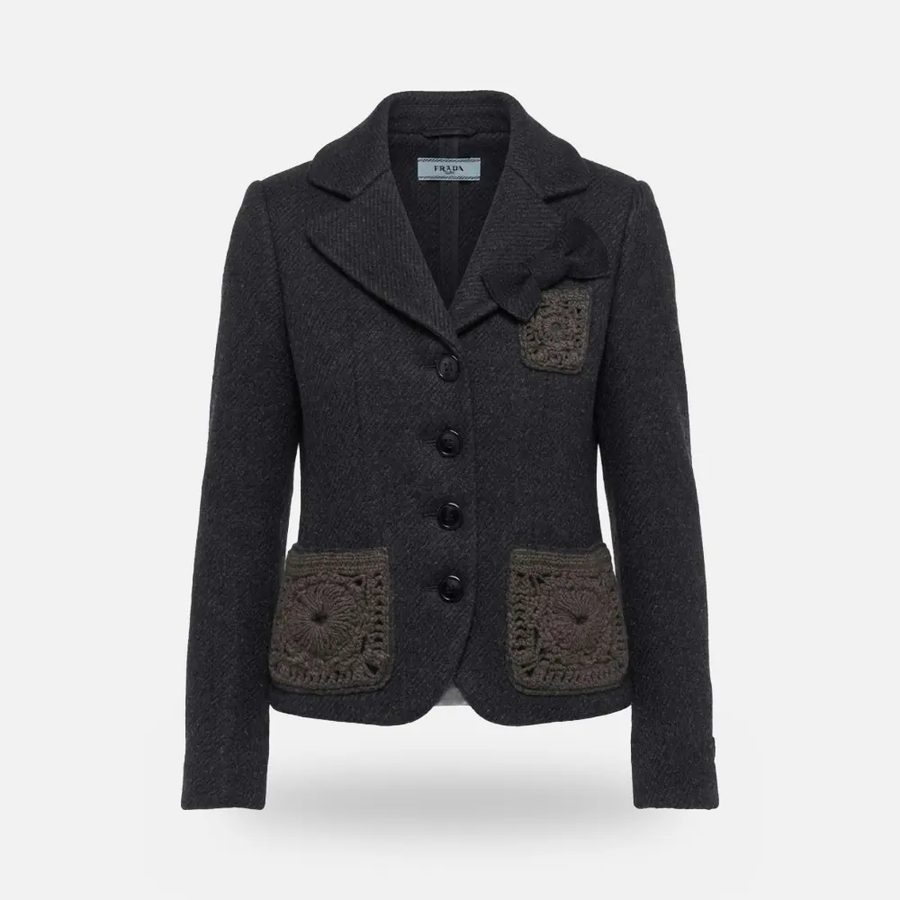 Casaco feminino Prada cinza-chumbo (Antracite)