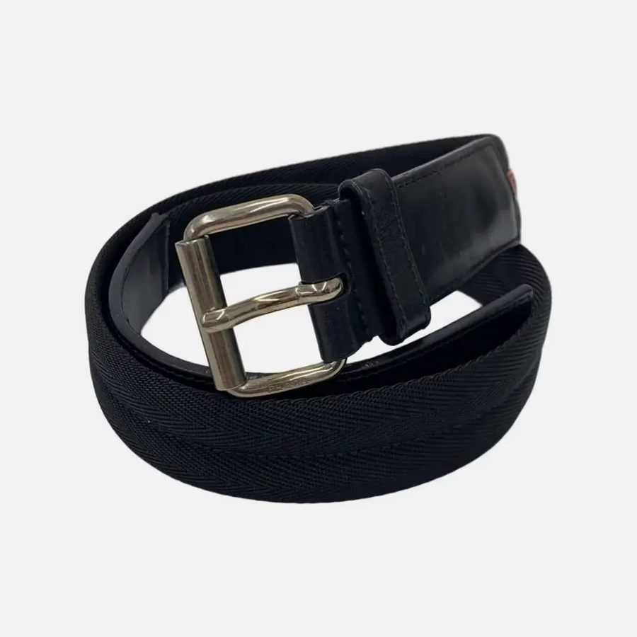 Cinto Linea Rossa Prada preto (Nero)