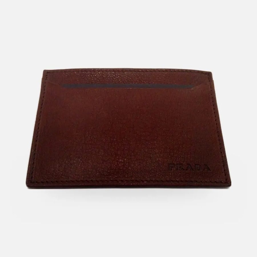 Porta cartão de crédito Prada marrom (Bruciato)