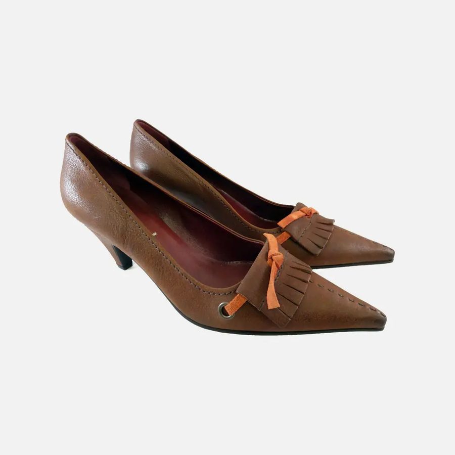 Sapato feminino Prada marrom e terracota (Bruciato + Cotto)